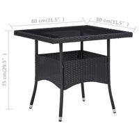 Thumbnail for Garten-Esstisch Schwarz Poly Rattan und Glas