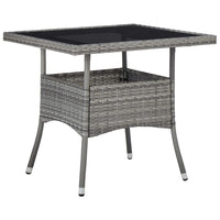 Thumbnail for Garten-Esstisch Grau Poly Rattan und Glas