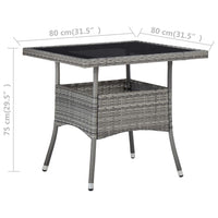 Thumbnail for Garten-Esstisch Grau Poly Rattan und Glas