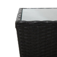 Thumbnail for Beistelltisch Schwarz 41,5×41,5×43 cm Poly Rattan und Hartglas