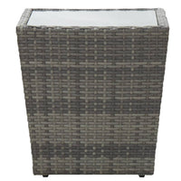 Thumbnail for Beistelltisch Grau 41,5x41,5x43 cm Poly Rattan und Hartglas