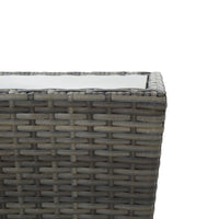 Thumbnail for Beistelltisch Grau 41,5x41,5x43 cm Poly Rattan und Hartglas
