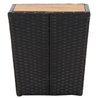Thumbnail for Beistelltisch Schwarz 41,5×41,5×43 cm Poly Rattan & Massivholz