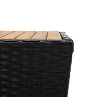Thumbnail for Beistelltisch Schwarz 41,5×41,5×43 cm Poly Rattan & Massivholz