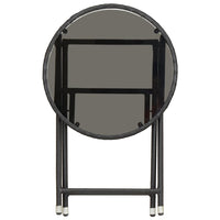 Thumbnail for Beistelltisch Schwarz 60 cm Poly Rattan und Hartglas