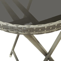 Thumbnail for Beistelltisch Grau 60 cm Poly Rattan und Hartglas
