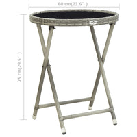 Thumbnail for Beistelltisch Grau 60 cm Poly Rattan und Hartglas