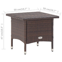 Thumbnail for Beistelltisch Braun 50x50x47 cm Poly Rattan