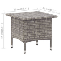 Thumbnail for Beistelltisch Grau 50x50x47 cm Poly Rattan