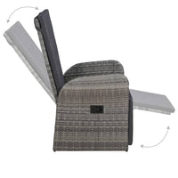 Thumbnail for 3-tlg. Bistro-Set mit Auflagen Poly Rattan Grau