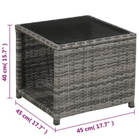 Thumbnail for 3-tlg. Bistro-Set mit Auflagen Poly Rattan Grau