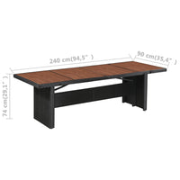 Thumbnail for 9-tlg. Garten-Essgruppe mit Auflagen Poly Rattan Schwarz