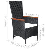 Thumbnail for 9-tlg. Garten-Essgruppe mit Auflagen Poly Rattan Schwarz