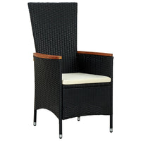 Thumbnail for 7-tlg. Garten-Essgruppe Poly Rattan Akazienholz Schwarz
