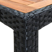 Thumbnail for 7-tlg. Garten-Essgruppe Poly Rattan Akazienholz Schwarz