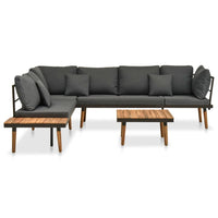Thumbnail for 4-tlg. Garten-Lounge-Set mit Auflagen Massivholz Akazie