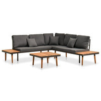 Thumbnail for 4-tlg. Garten-Lounge-Set mit Auflagen Massivholz Akazie