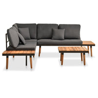 Thumbnail for 4-tlg. Garten-Lounge-Set mit Auflagen Massivholz Akazie