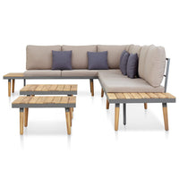 Thumbnail for 7-tlg. Garten-Lounge-Set mit Kissen Massivholz Akazie Braun