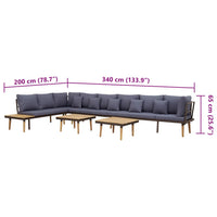 Thumbnail for Garten-Lounge-Set 8-Sitzer mit Kissen Massivholz Akazie