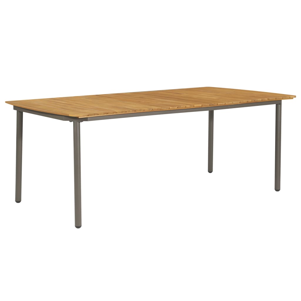 Gartentisch 200x100x72 cm Massivholz Akazie und Stahl