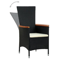 Thumbnail for 7-tlg. Garten-Essgruppe Poly Rattan Akazienholz Schwarz