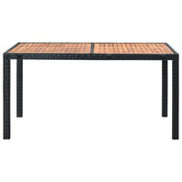 Thumbnail for 7-tlg. Garten-Essgruppe Poly Rattan Akazienholz Schwarz