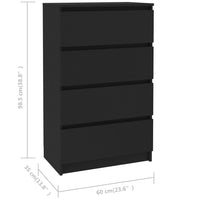 Thumbnail for Sideboard Schwarz 60x35x98,5 cm Holzwerkstoff