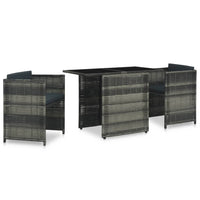 Thumbnail for 3-tlg. Bistro-Set mit Auflagen Poly Rattan Grau