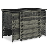 Thumbnail for 3-tlg. Bistro-Set mit Auflagen Poly Rattan Grau