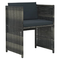 Thumbnail for 3-tlg. Bistro-Set mit Auflagen Poly Rattan Grau