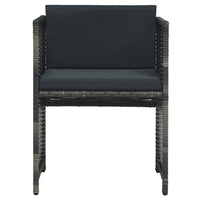 Thumbnail for 3-tlg. Bistro-Set mit Auflagen Poly Rattan Grau