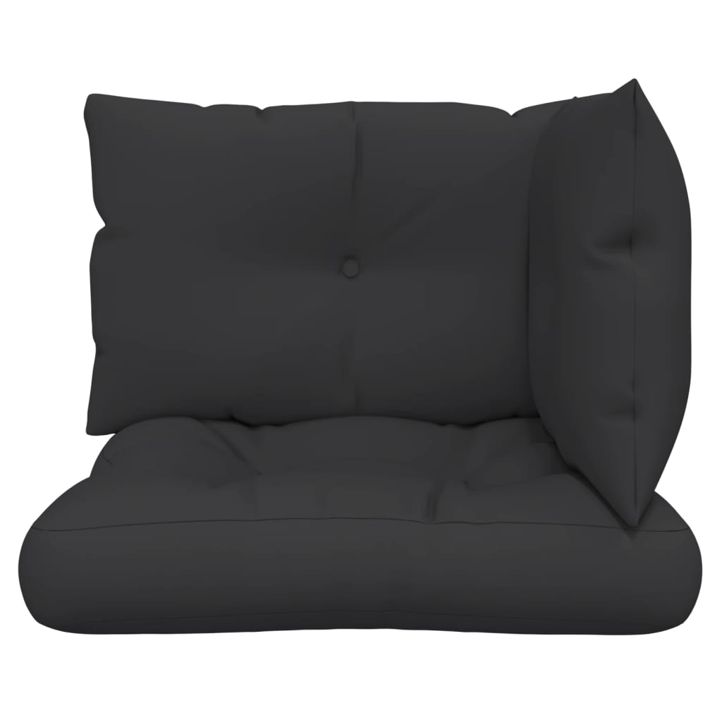 Palettenkissen 3-tlg. Schwarz Stoff