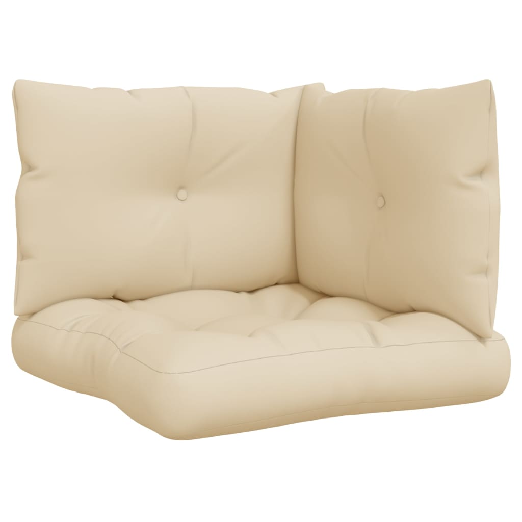 Palettenkissen 3-tlg. Beige Stoff