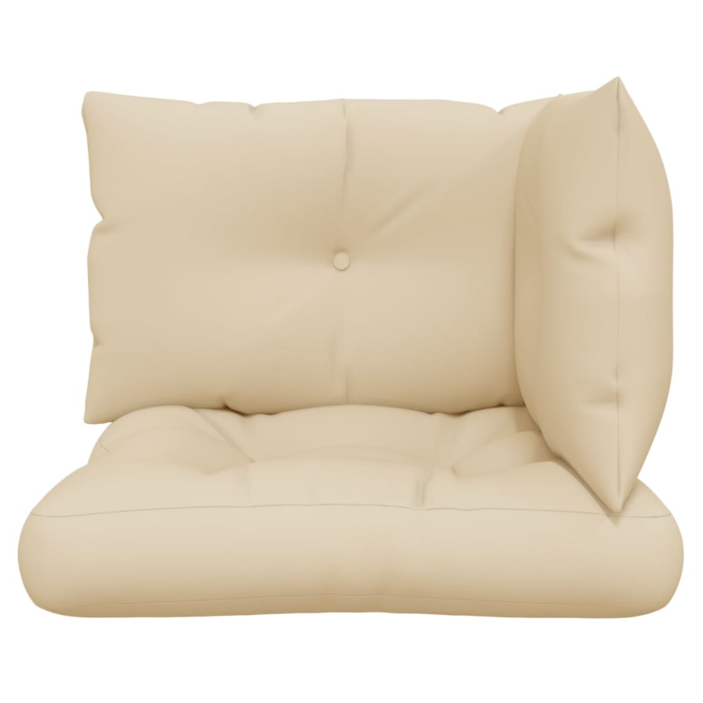 Palettenkissen 3-tlg. Beige Stoff