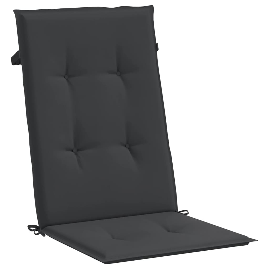 Gartenstuhlauflagen für Hochlehner 2 Stk. Schwarz 120x50x3 cm