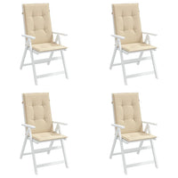 Thumbnail for Gartenstuhlauflagen für Hochlehner 4Stk. Beige 120x50x3cm Stoff