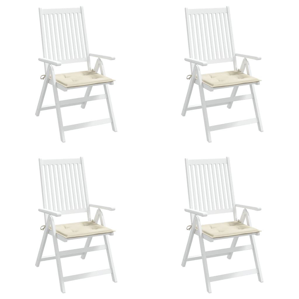 Gartenstuhl-Kissen 4 Stk. Creme 40x40x3 cm Oxford-Gewebe