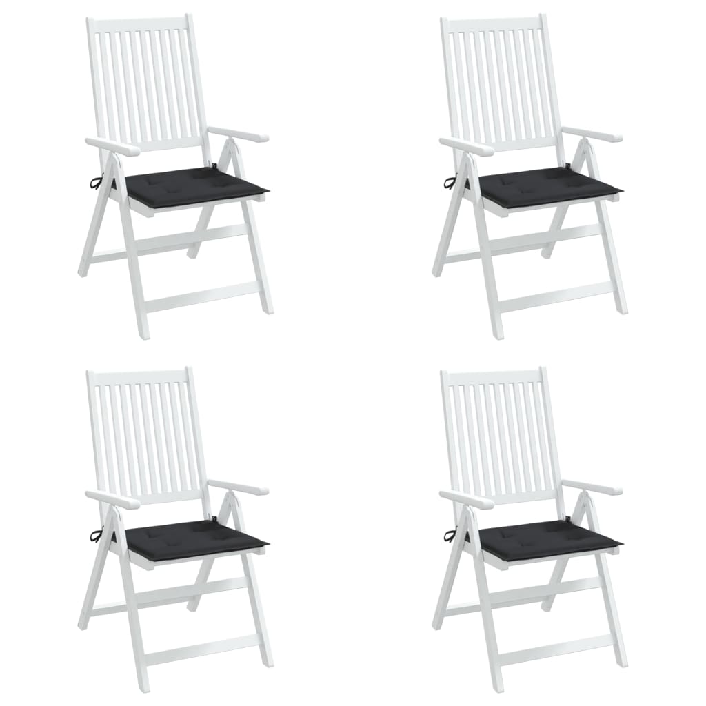 vidaXL Gartenstuhl-Kissen 4 Stk. Schwarz 40x40x3 cm Oxford-Gewebe