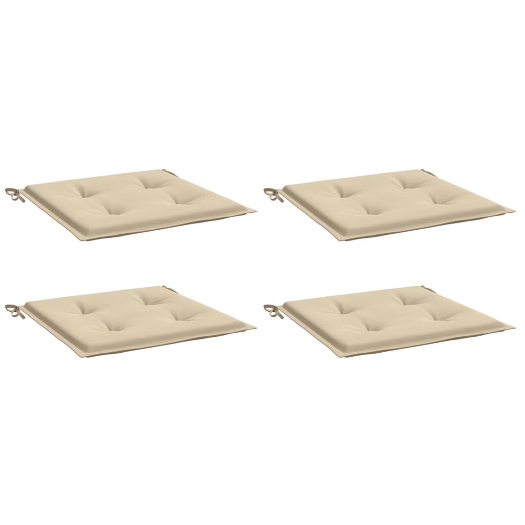 Gartenstuhl-Kissen 4 Stk. Beige 40x40x3 cm Oxford-Gewebe