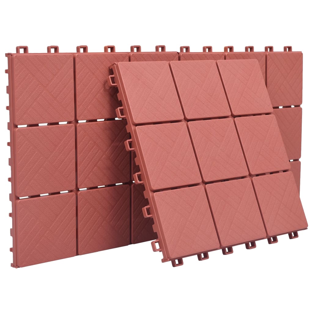 Terrassenfliesen 10 Stk. Rot 30 x 30 cm Kunststoff