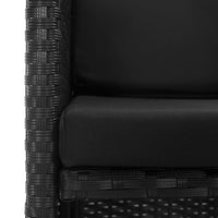 Thumbnail for 3-tlg. Garten-Essgruppe mit Auflagen Poly Rattan Schwarz