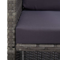Thumbnail for 9-tlg. Garten-Essgruppe mit Auflagen Poly Rattan Anthrazit