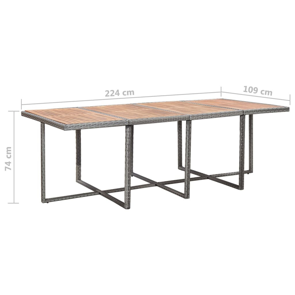 13-tlg. Garten-Essgruppe mit Kissen Poly Rattan Anthrazit
