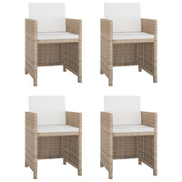 Thumbnail for 5-tlg. Garten-Essgruppe mit Auflagen Poly Rattan Beige