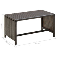 Thumbnail for Couchtisch Braun 70x40x38 cm Poly Rattan