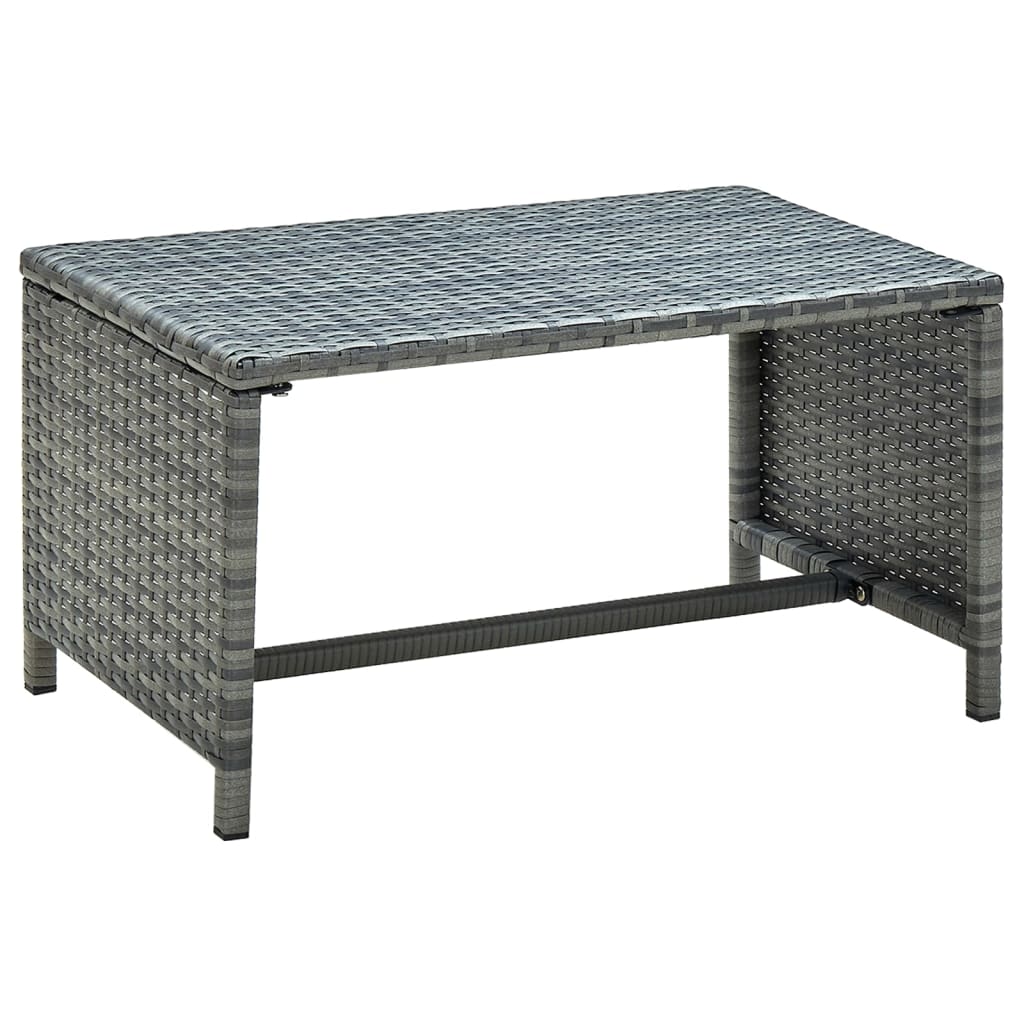 Couchtisch Anthrazit 70x40x38 cm Poly Rattan