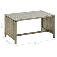 Thumbnail for Couchtisch Beige 70x40x38 cm Poly Rattan