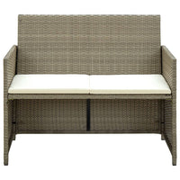 Thumbnail for 2-Sitzer-Gartensofa mit Polstern Beige Poly Rattan