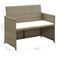 Thumbnail for 2-Sitzer-Gartensofa mit Polstern Beige Poly Rattan